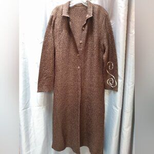 Vintage Boho Brown Reversible Coat/Dress from Pleats Collection by Pings